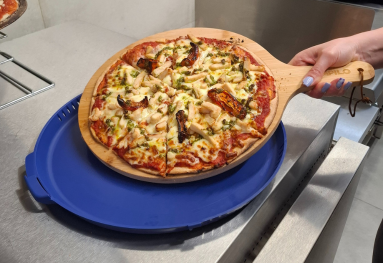 pizza dans boîte réemployable